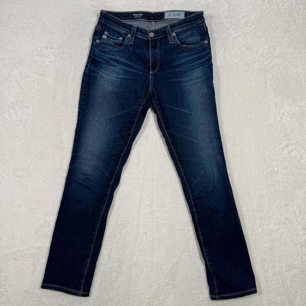 AG Jeans Womens 26R Dark Blue Prima Crop Cigarette Slim Indigo Denim